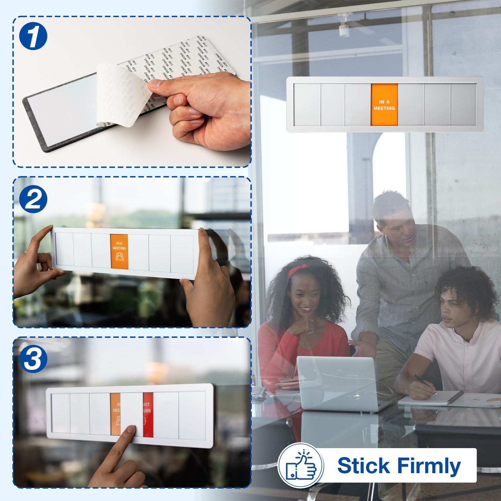 Office Door Signs,7 Options-Do Not Disturb, Out of Office, In a Meeting, Work…