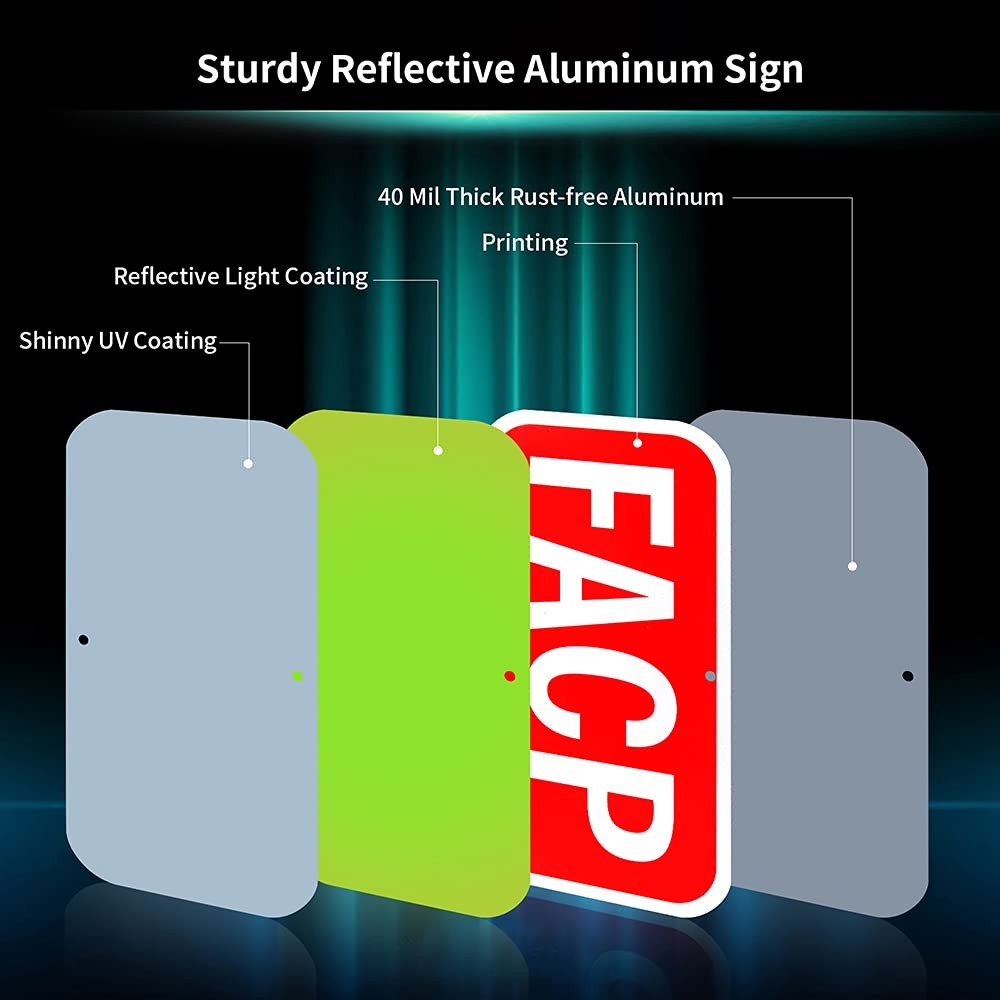 2 PCS FACP Fire Alarm Control Panel Sign 12×6 Inch 0.04 Aluminum Reflective
