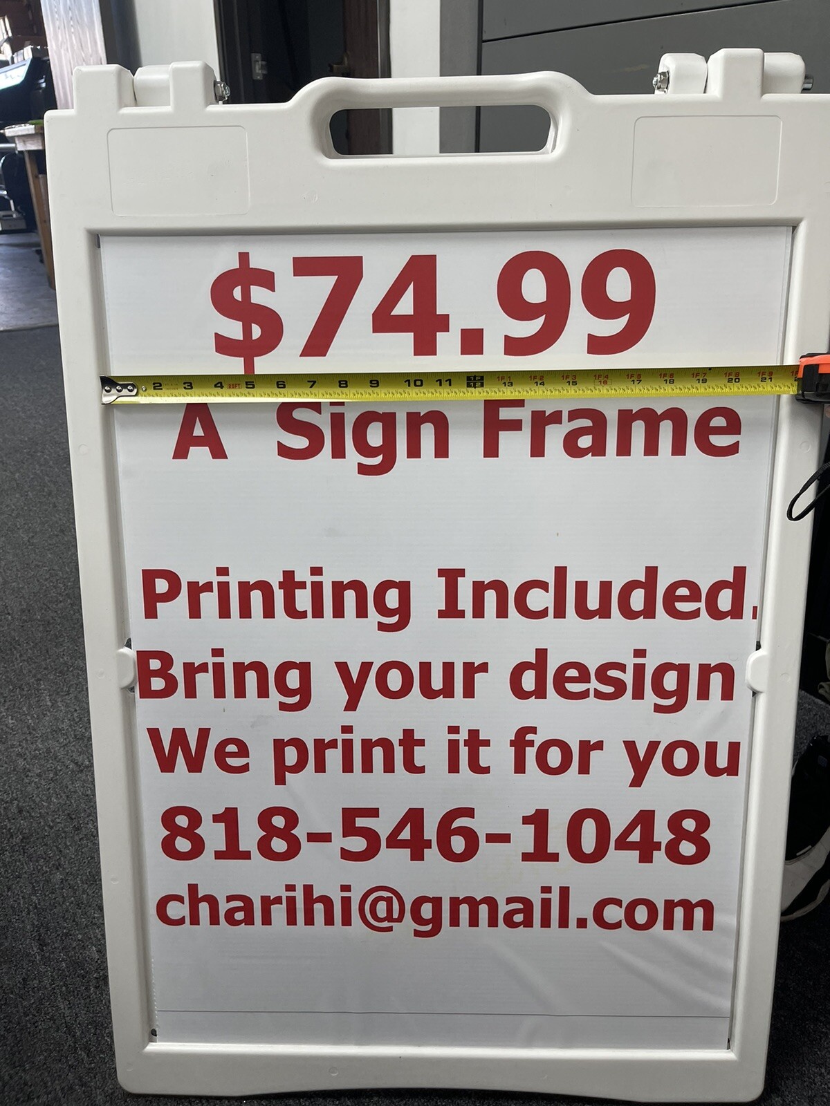 Custom REPLACEMENT SIGN A-Frame Sidewalk Sign replaceable Board 22.5&prime; X 29.5&prime;