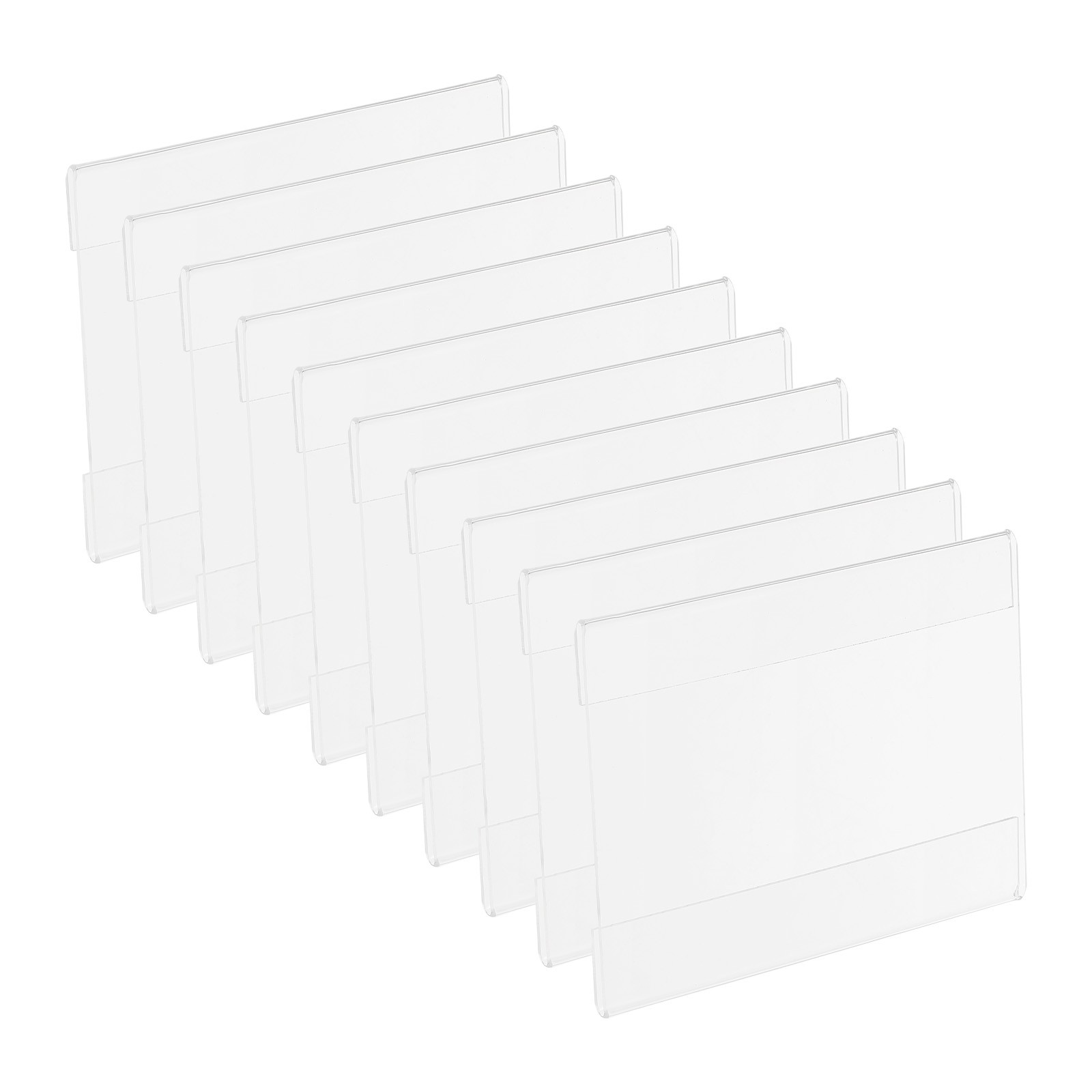 10Pcs 3.5×5&Prime; Wall Mount Acrylic Sign Holder with Tape for Office, Clear