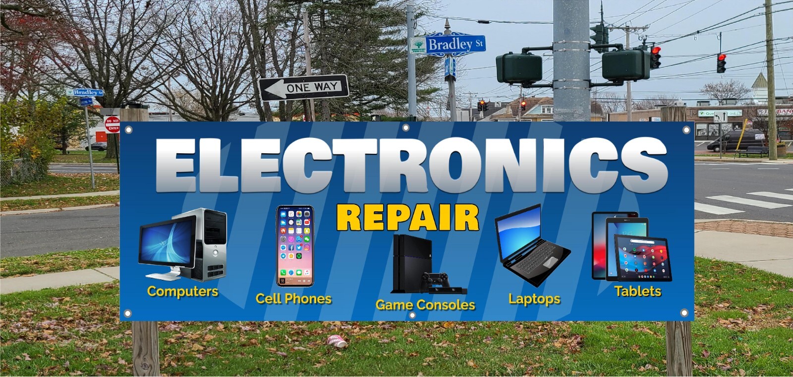 Electronics Repair Computer Cell phone Tablets Vinyl Banner Sign Various sizes