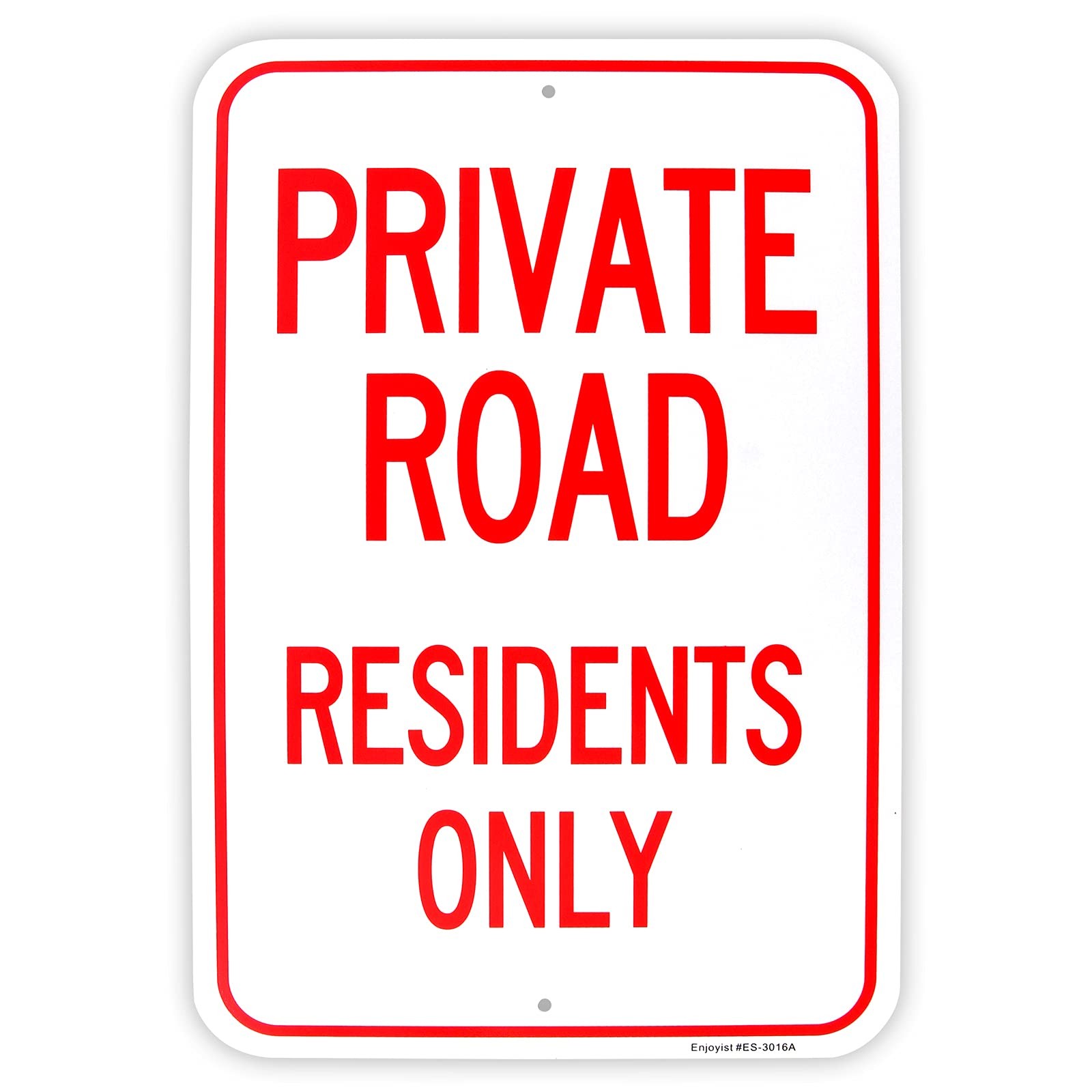 Private Road Residents Only Sign 18×12 Inch Reflective Aluminum Rust Free UV