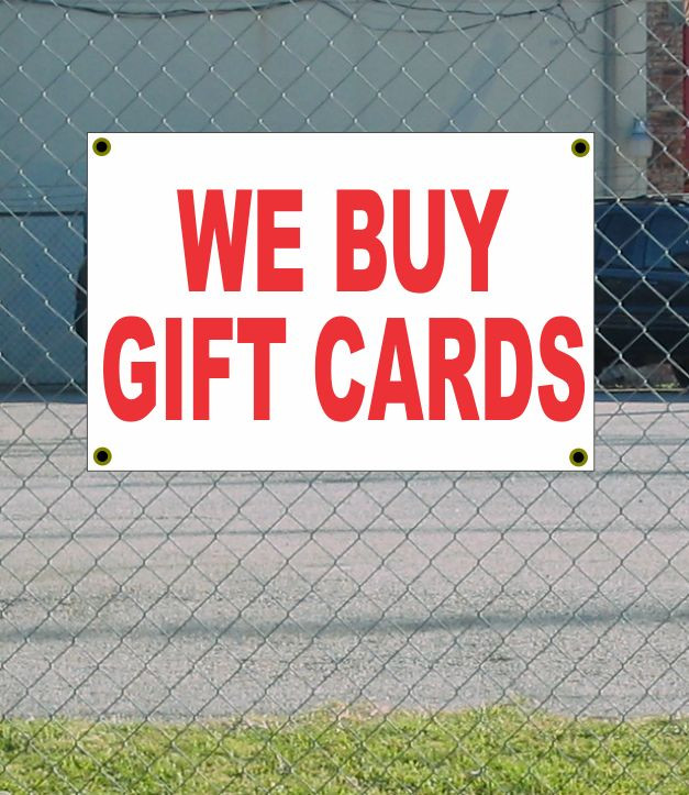 2×3 WE BUY GIFT CARDS Red & White Banner Sign NEW Discount Size Price FREE SHIP