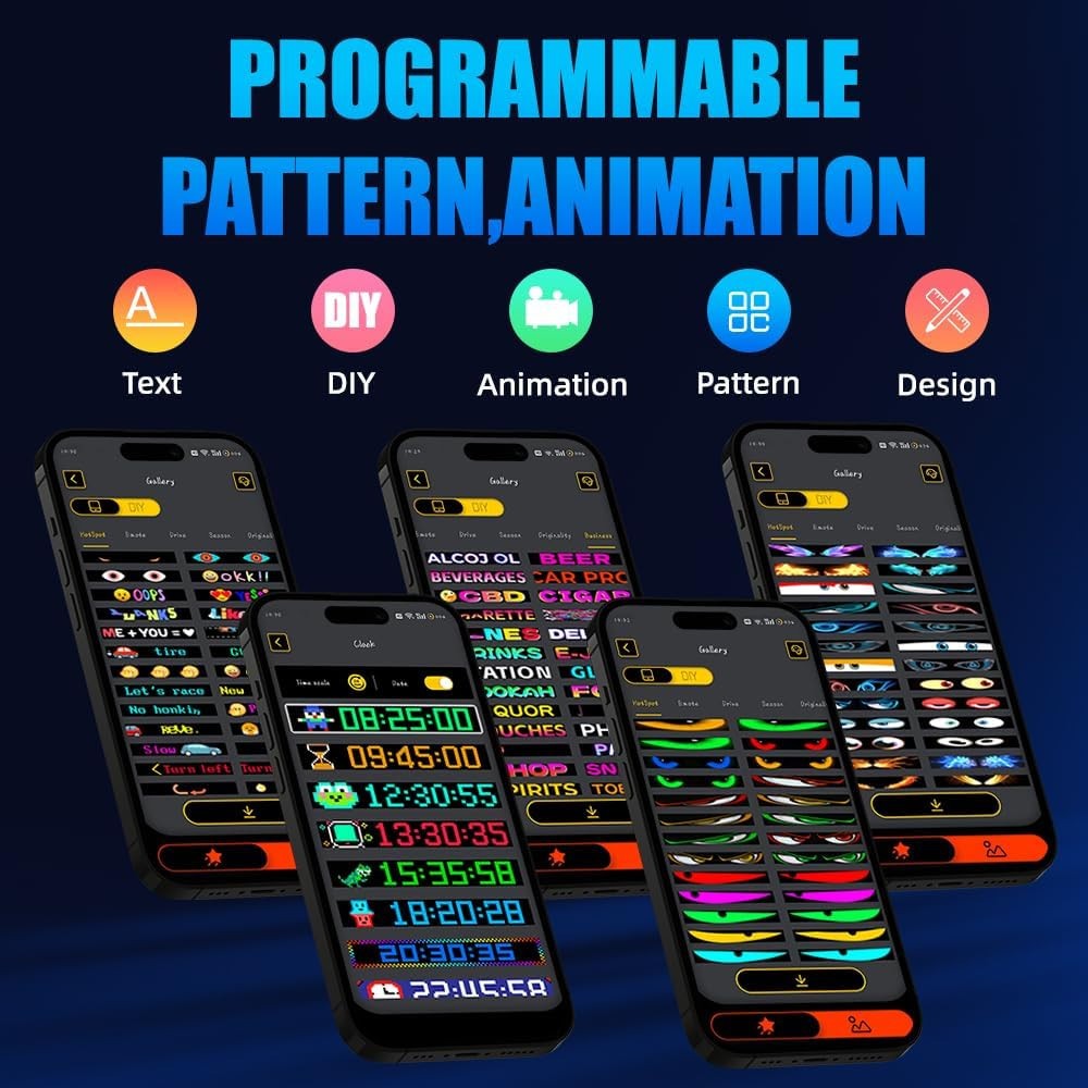 Programmable LED Sign | Flexible Scrolling Sign | APP Control | IP65 | 52 x 7.5