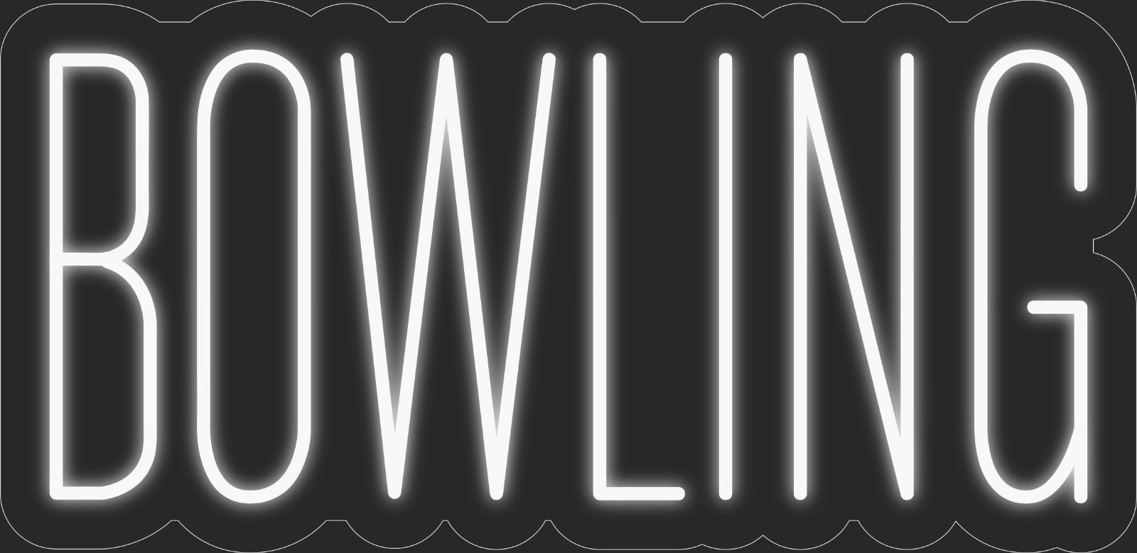 Bowling Neon LED Sign Business Wall Decor Lighted Store Sign 24 x 12 in.