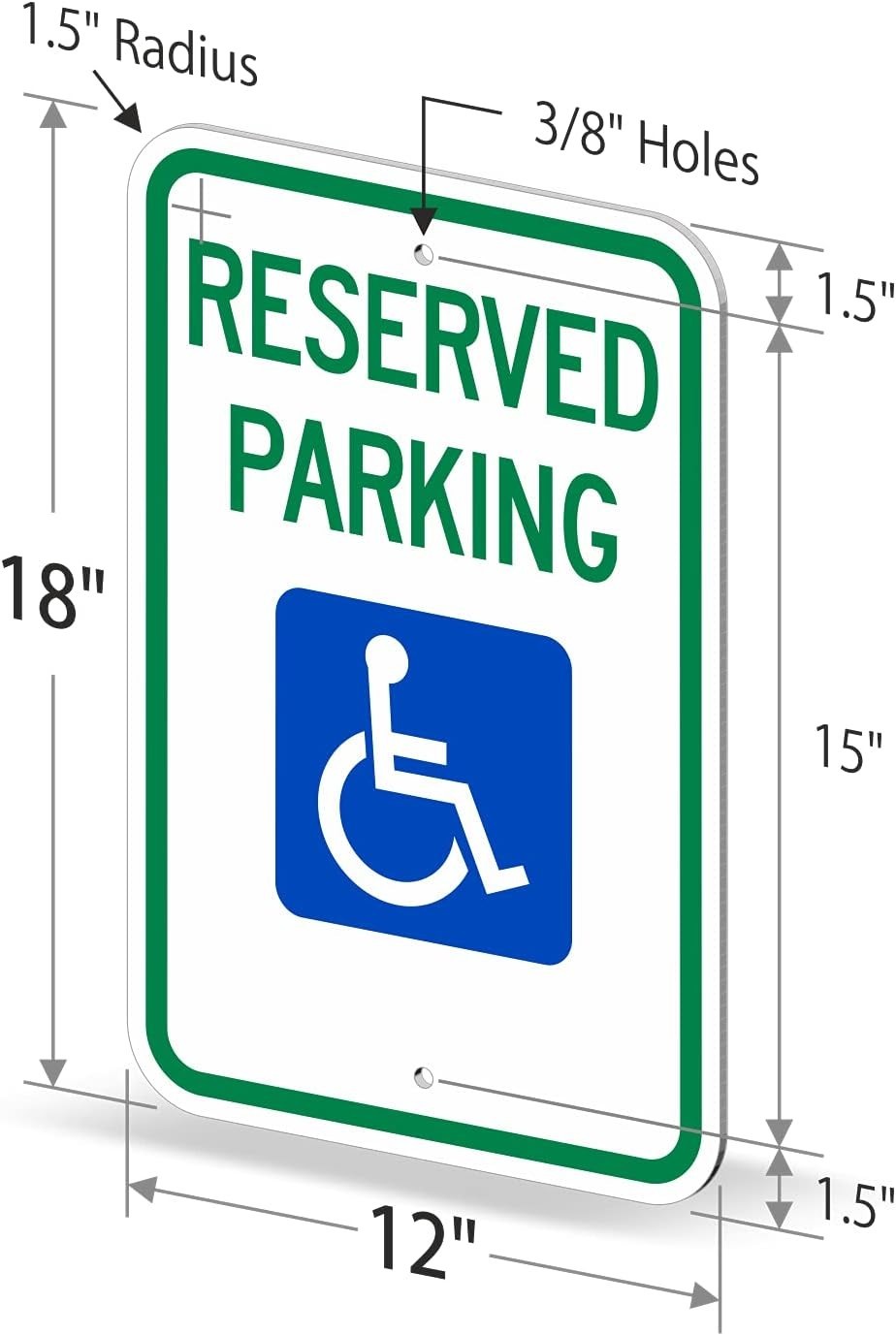 Professional Reserved Parking Sign – 12×18 Aluminum