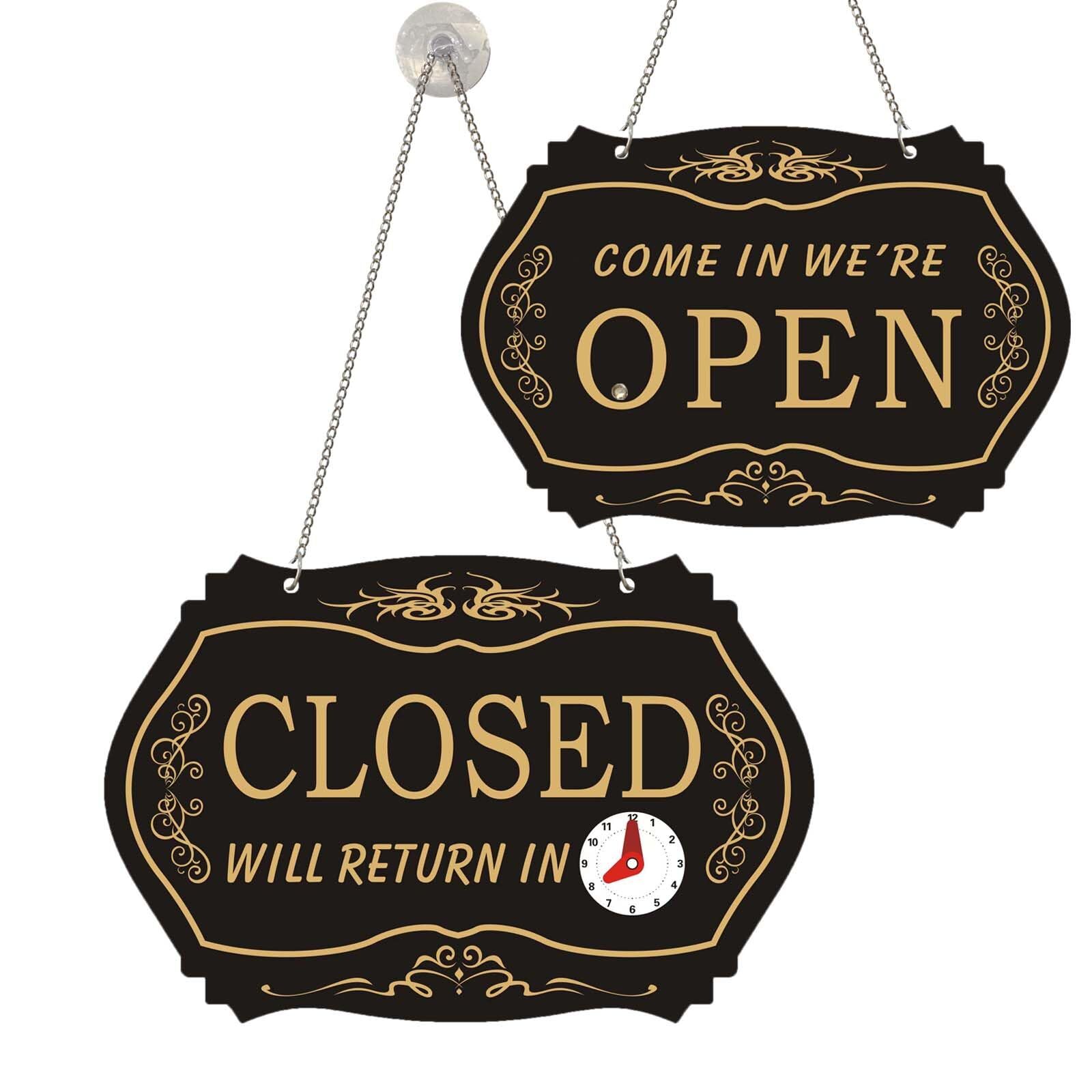 Double Sided Open Closed Sign for Store Office Bars Retail Shop Restaurant