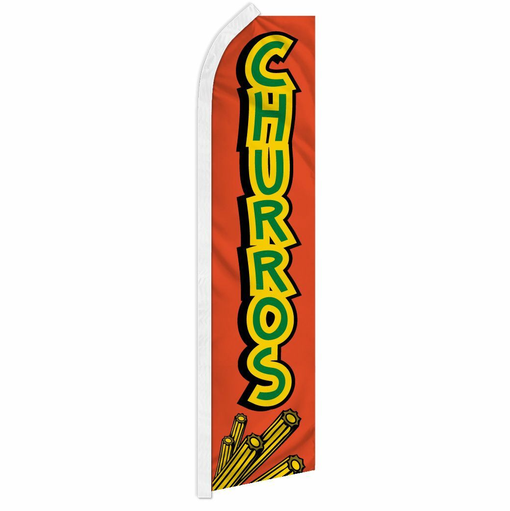 « CHURROS » advertising super flag swooper banner business sign food dessert