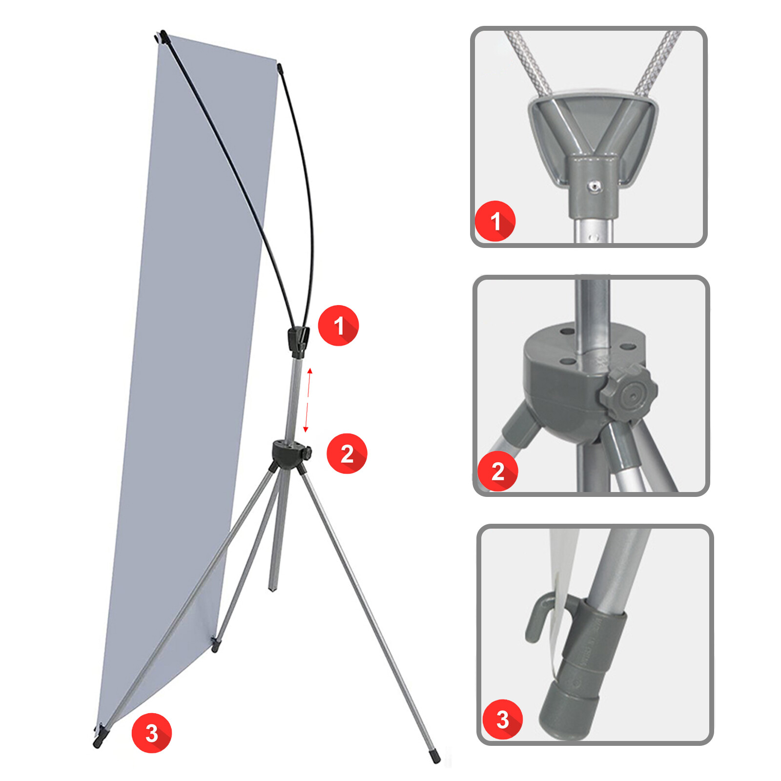 Custom Printing Curl-Free Fabric Banner + Premium X Banner Stand＋Carry Bag