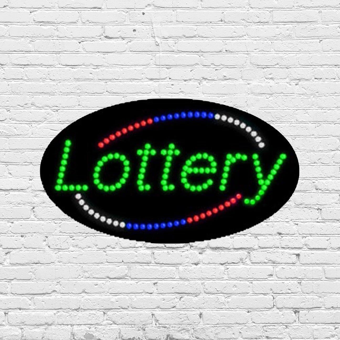 LED Lottery Sign for Retail Displays | Light Up Sign | 15&Prime;H x 27&Prime;W x 2&Prime;D