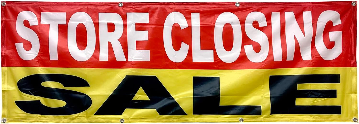 2×6 Feet STORE CLOSING SALE Banner Sign Polyester Fabric With Grommets ryb