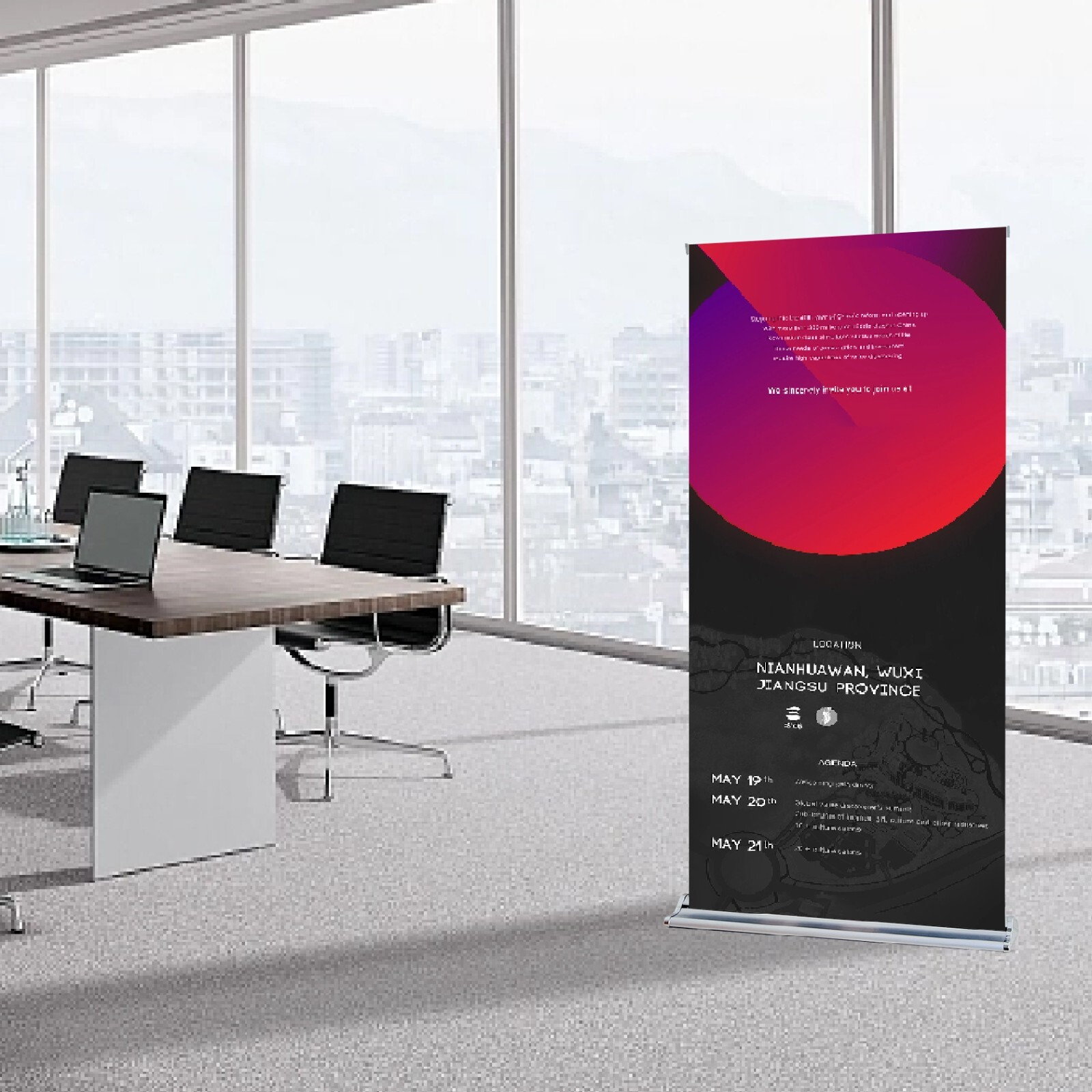 Deluxe Retractable Banner Stand Multiple Sizes Adjustable Banner Stand Wide-base
