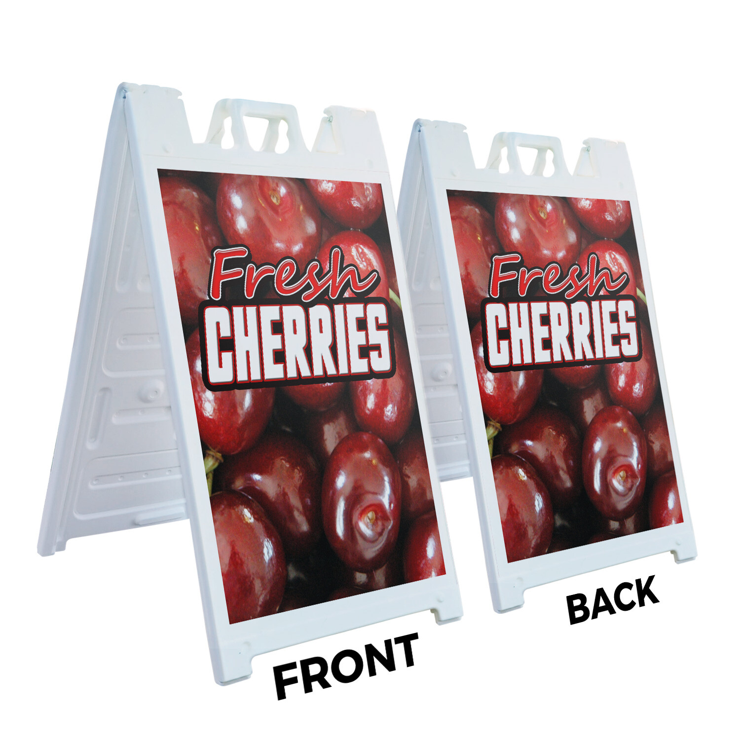 A-frame Sidewalk Coroplast Fresh Cherries 24&Prime; x 36&Prime; Double Sided A-Frame Sidewal