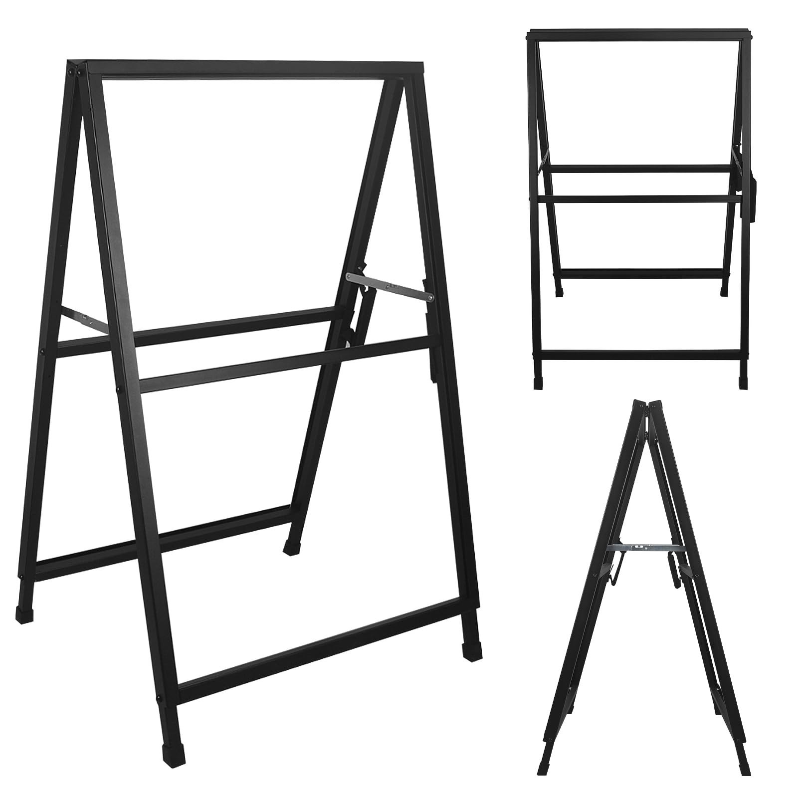 Heavy Duty A-Frame Sign 24×36 Inch Double-Sided Sidewalk Sign, Foldable Metal…