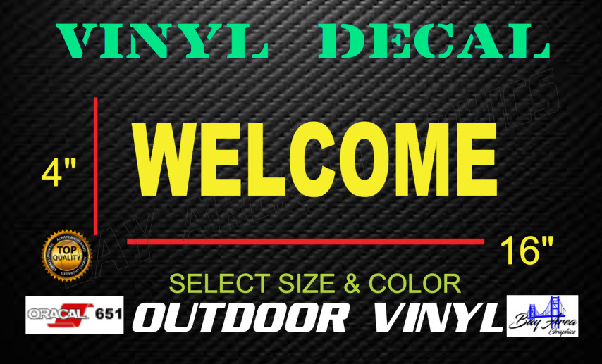 WELCOME Vinyl Decal Storefront Window Sign Business Door ORACAL 651