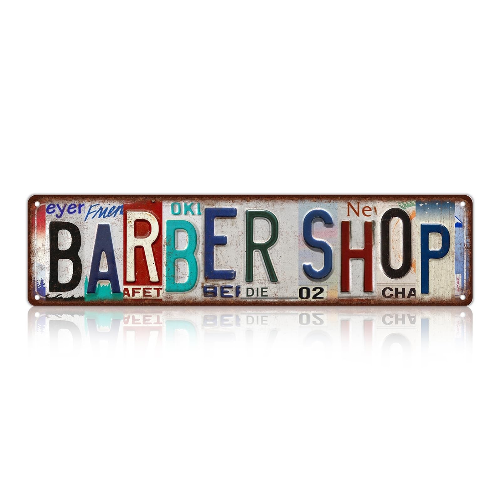 Vintage Barber Shop Metal Tin Signs Wall Decor | Street Signs 16 x 4 Inches