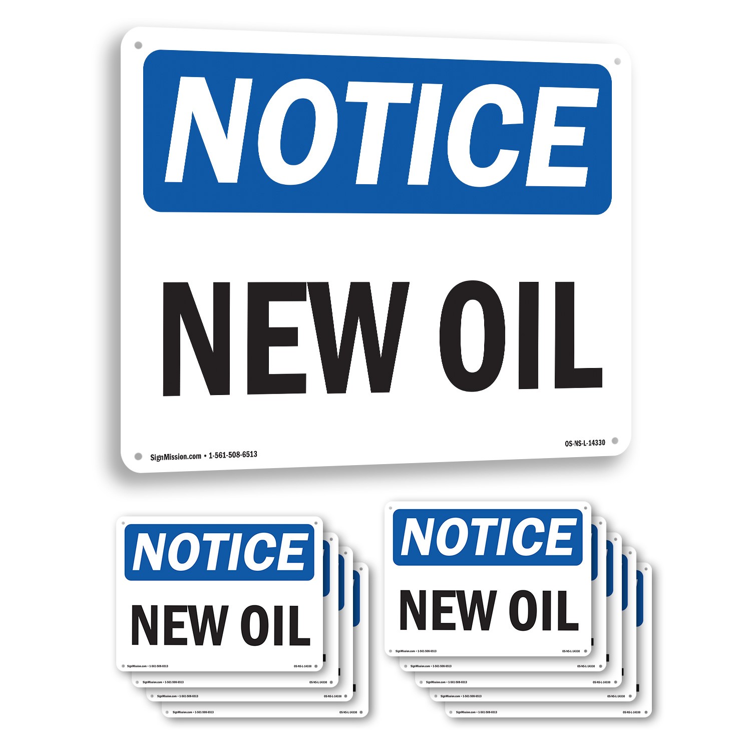 New Oil OSHA Notice Sign Metal, Plastic, Or Decal – 5 or 10 Pack
