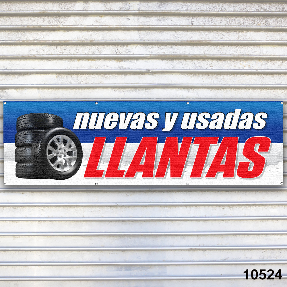 Nuevas y Usadas Llantas Banner Signo Tire Dealer Service Bay Garage