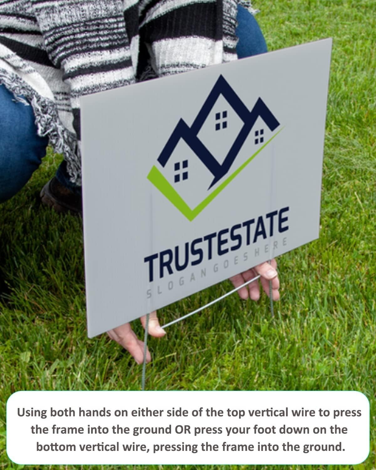 20 Metal Yard Sign Holders – 18 »x7 » Rust-Resistant Stakes for All Weather