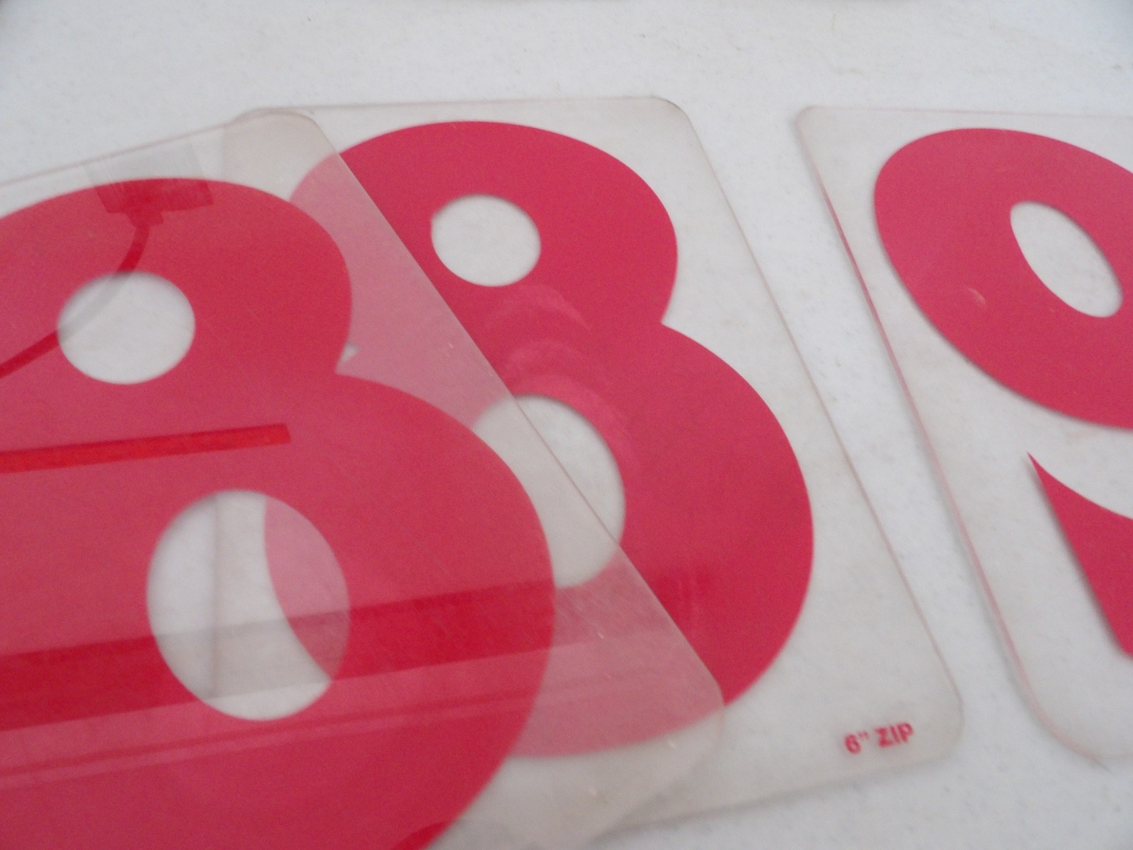 Lot of 6&Prime; Tall Red Marquee Sign Hard Plastic Numbers ( Zip Brand )