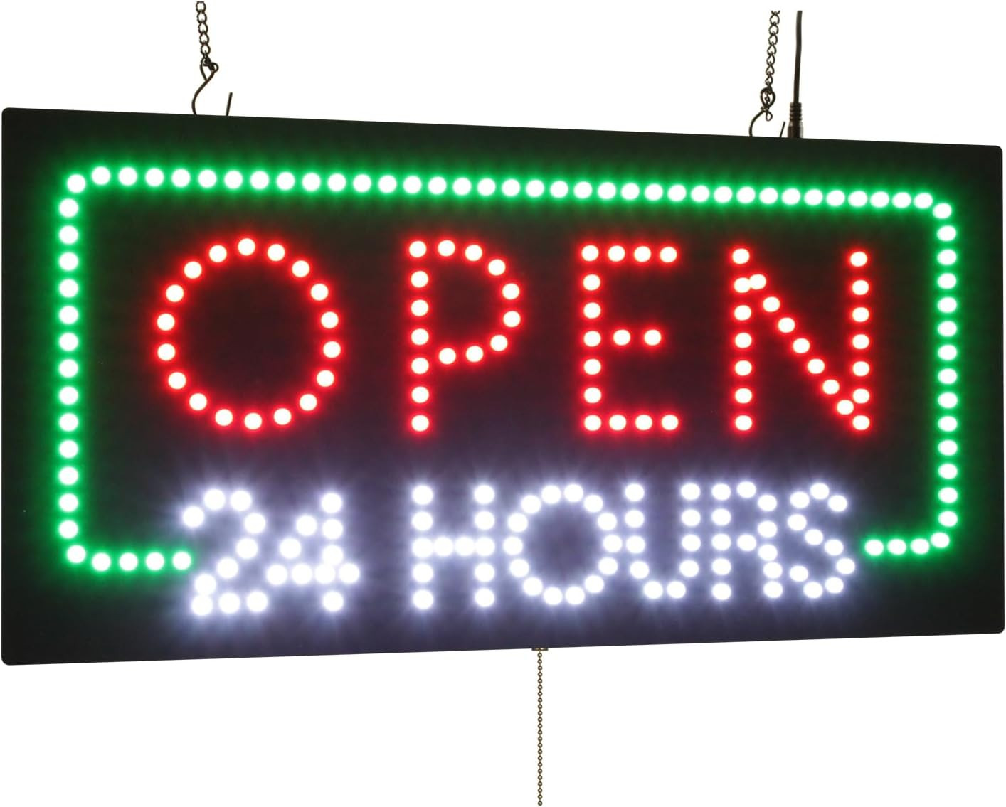 Open 24 Hours Sign, 24&Prime;X12&Prime;, 60X30Cm, , Signage, LED, Bright, Open, Signboard, D