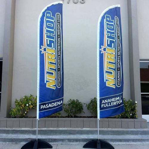 15&prime; Regular Print Custom Swooper Advertising Flag Feather Banner + Pole & Spike