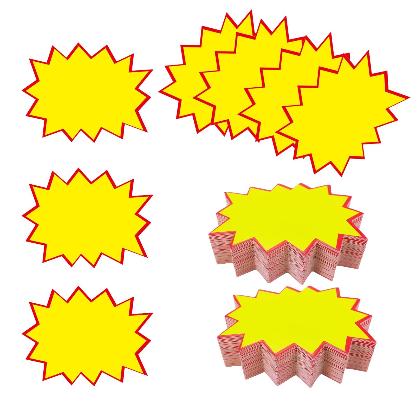 200 Pieces Star Burst Signs 2.75 x 2 Inch Blank Price Tags Burst Paper Signs Sta