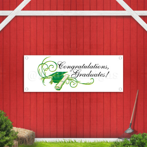 Congratulations Graduates! Indoor Outdoor Vinyl Banner Design