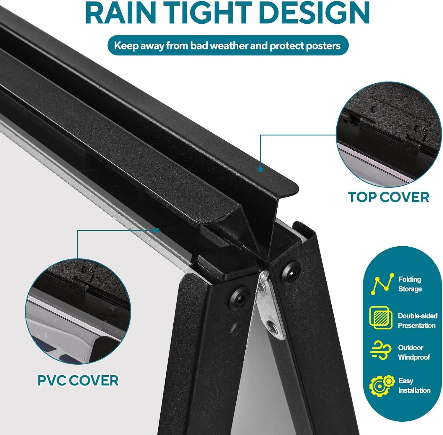 A Frame Sidewalk Sign 24×36 inches Sandwich Board Signs Outdoor Heavy Duty
