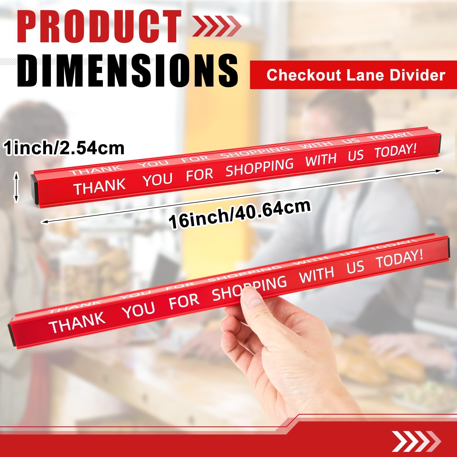 2 Pcs Checkout Lane Divider Red Resin Tabletop Belt Grocery Store Supermarket