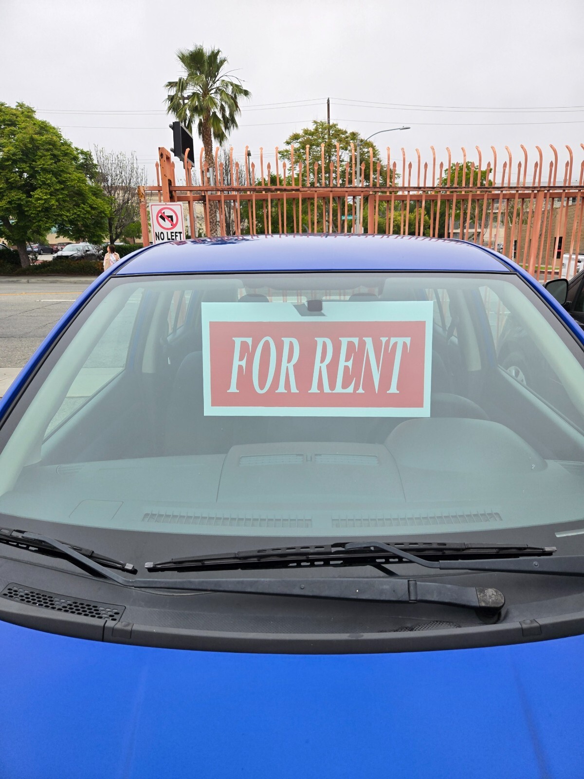 FOR RENT & RENT ME – rear view mirror hanging sign for car sales