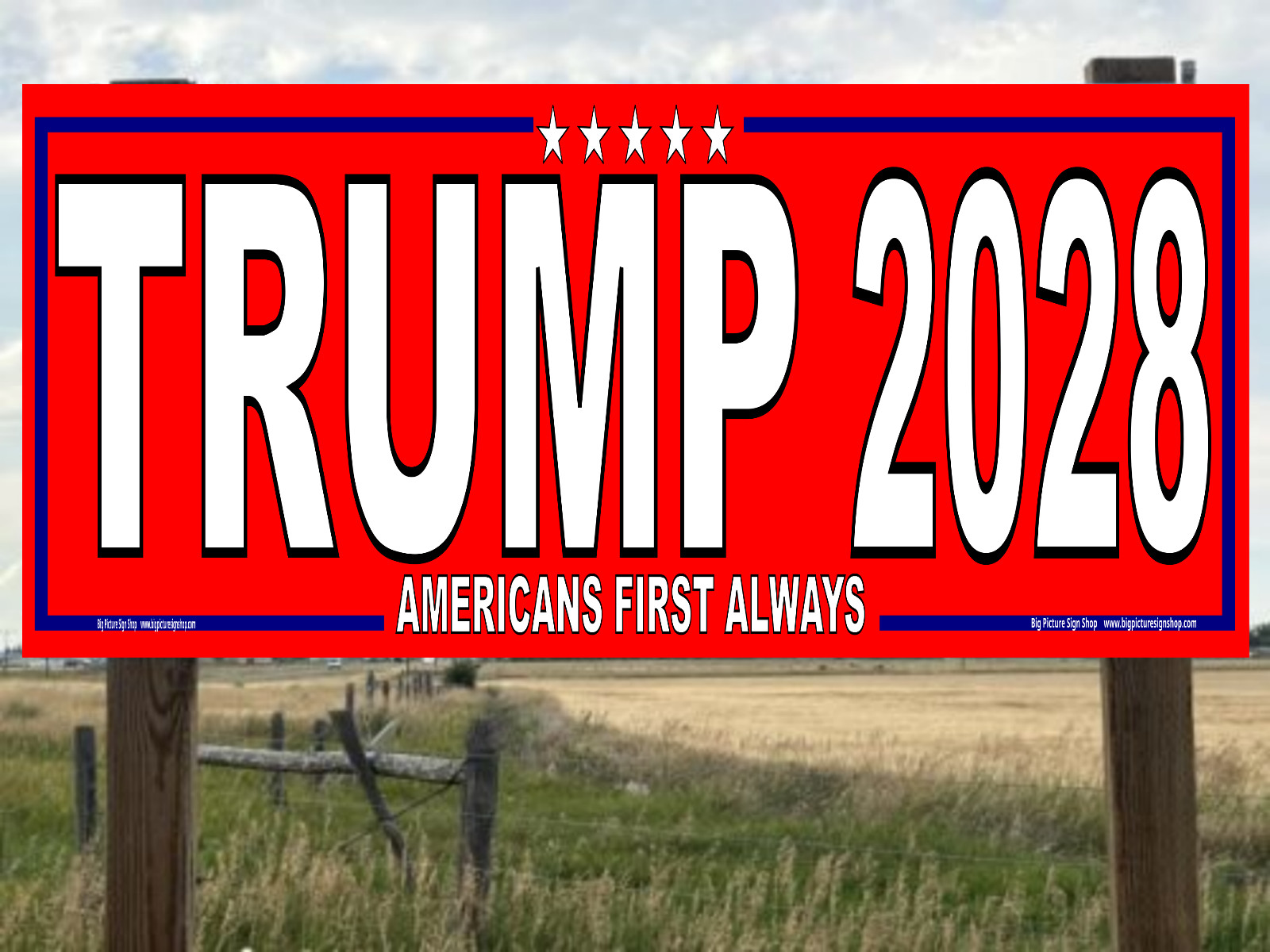 TRUMP 2028 – HUGE & LARGE – Square Red Banners – Reinforced Vinyl – USA MADE