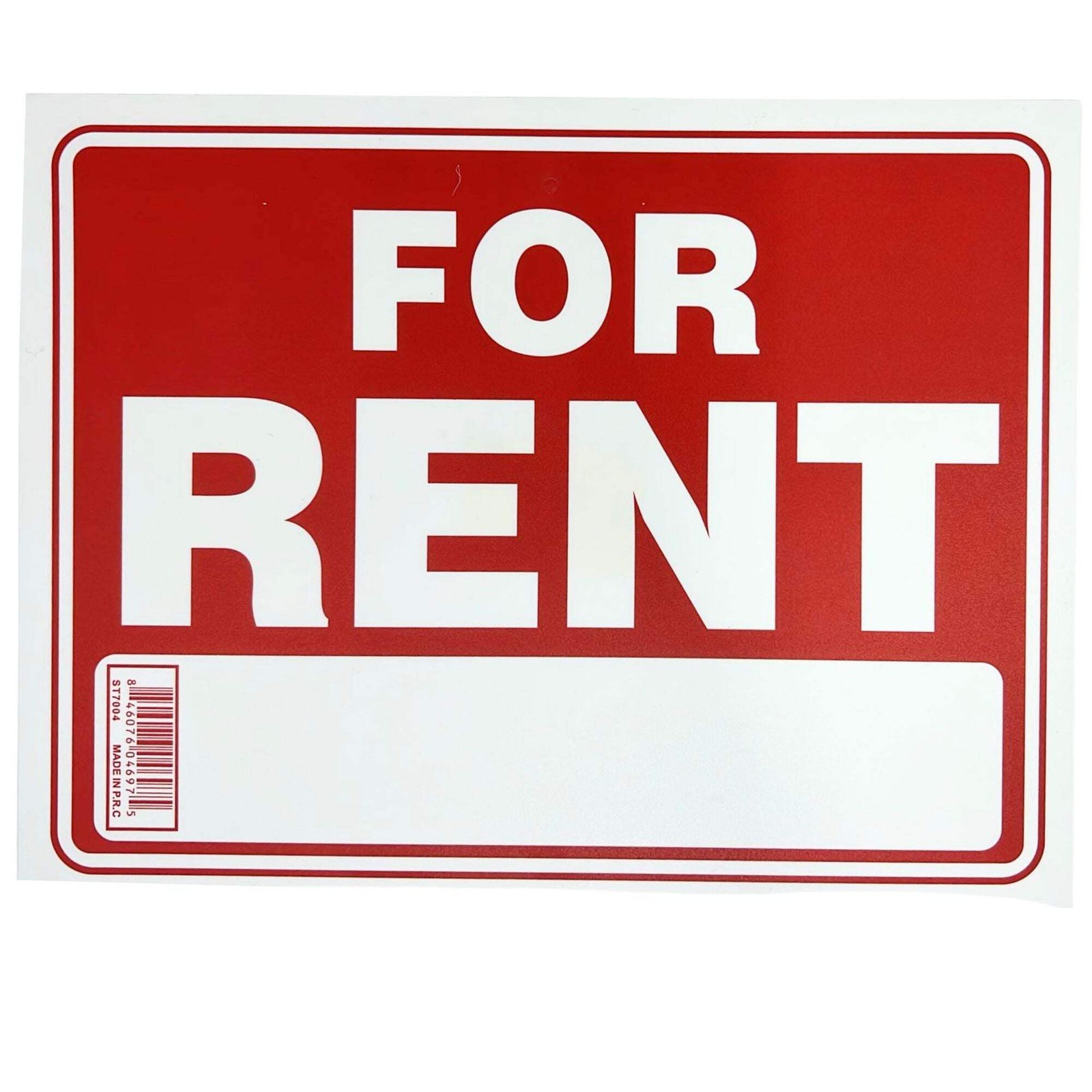 9&Prime;X12&Prime; « FOR RENT » Plastic Signage Sign-1 Pack