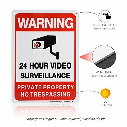 4-Pack Private Property No Trespassing Sign Video Surveillance Signs Outdoor