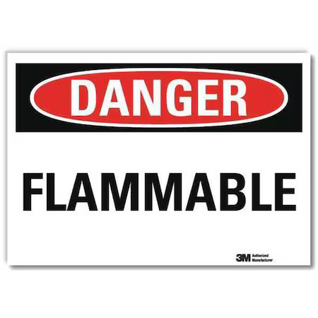 Lyle U3-1471-Rd_7X5 Danger Sign, 5 In H, 7 In W, Horizontal Rectangle,