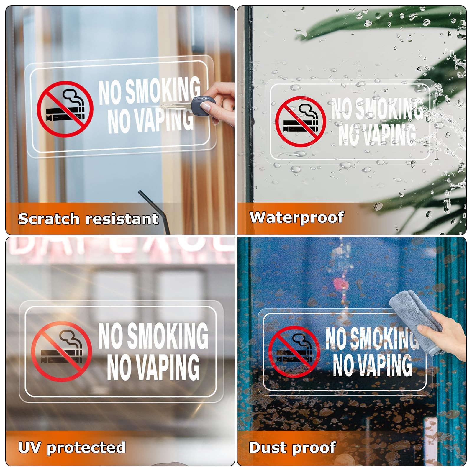 10 Pack 2×4 Inch No Smoking Sticker Self Adhesive Decals for Vehicles Cars