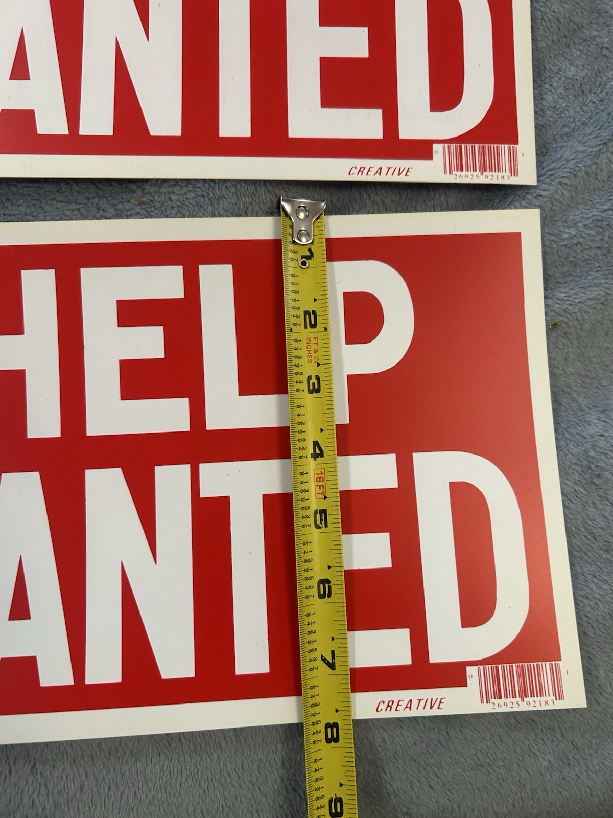 5 Pcs Red & White Flexible Plastic « HELP WANTED  » Sign 7.5X11.5 Inch US Seller