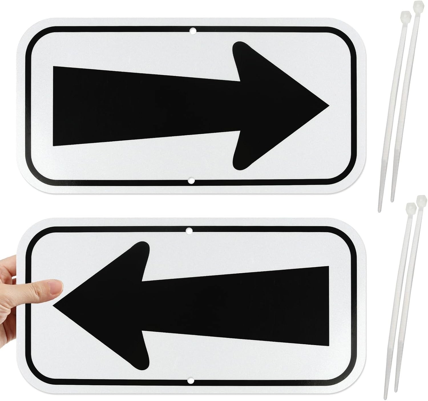 2 Pack Reflective Arrow Signs, 12&Prime; x 6&Prime; Sturdy Aluminum Metal Sign, Used for …