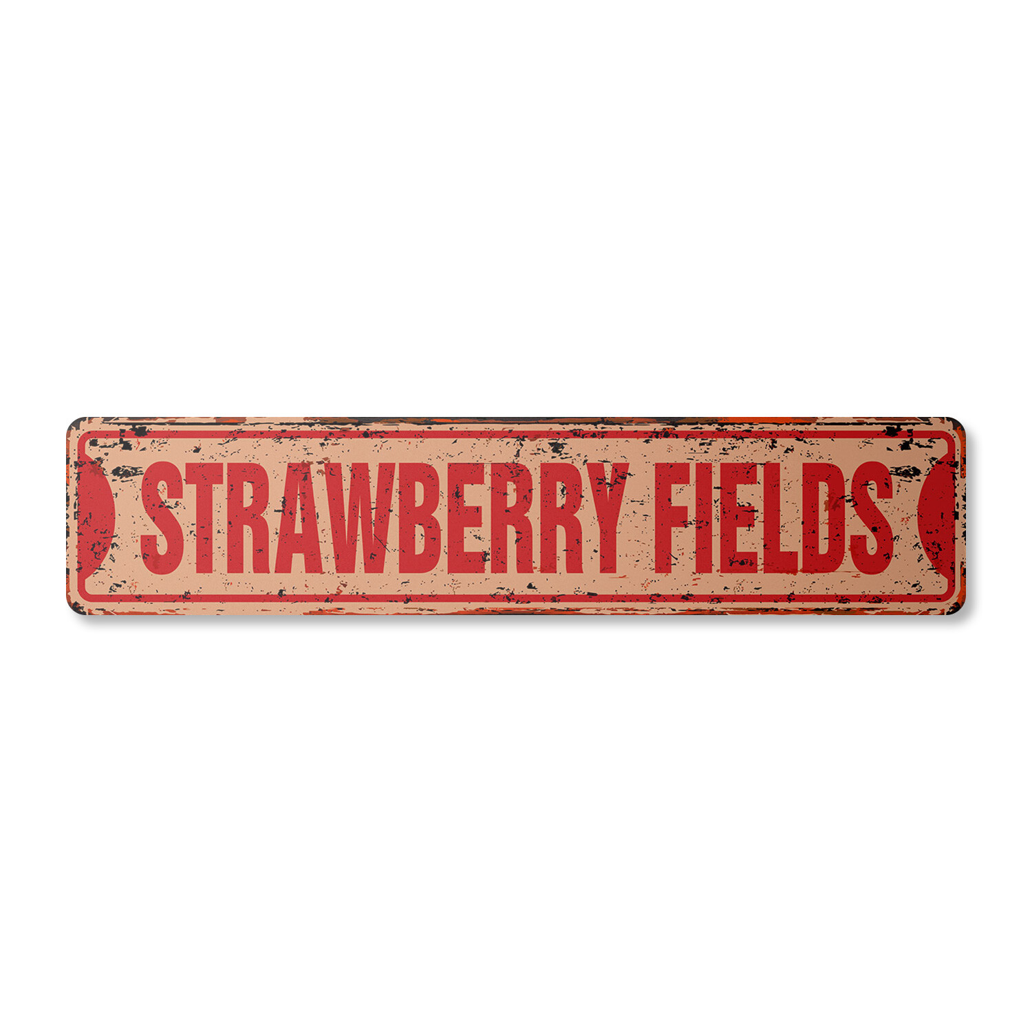 STRAWBERRY FIELDS Vintage Street Sign Metal Plastic new music UK song