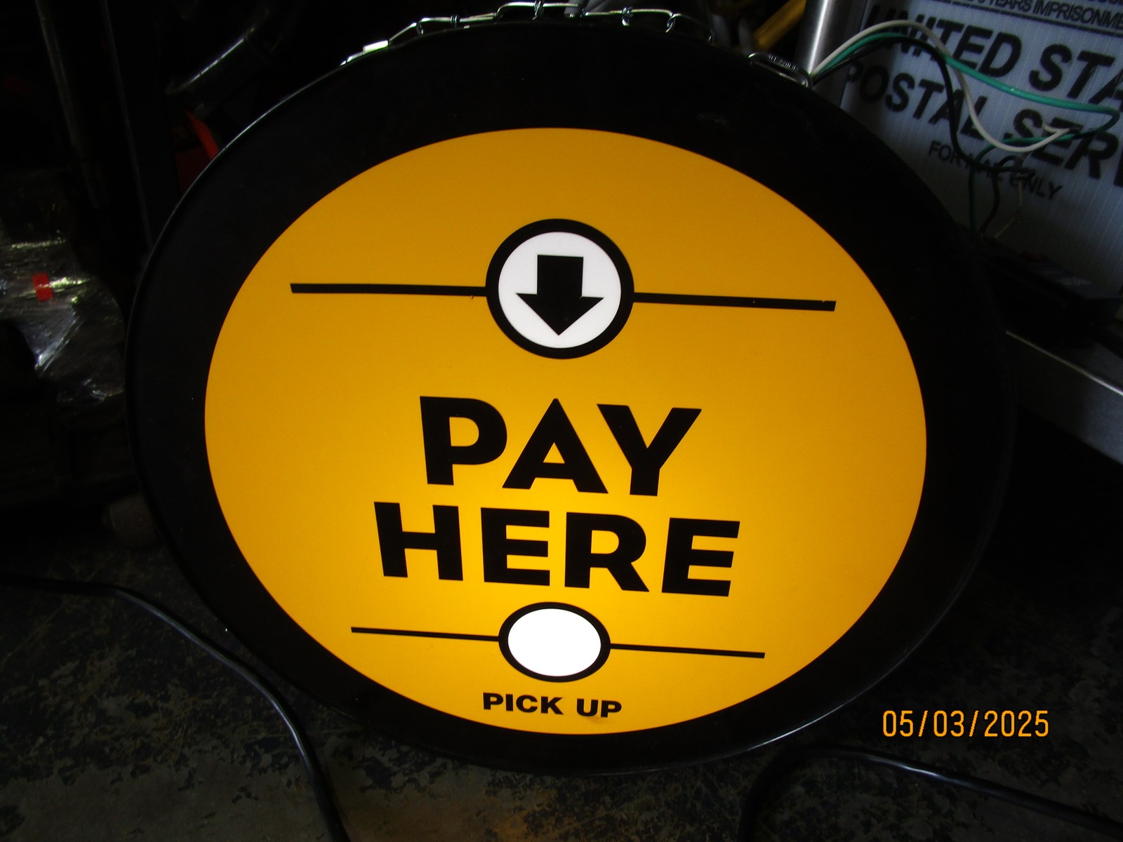 Pay Here Lighted Sign 18-1/2&Prime; x 6-1/4&Prime;
