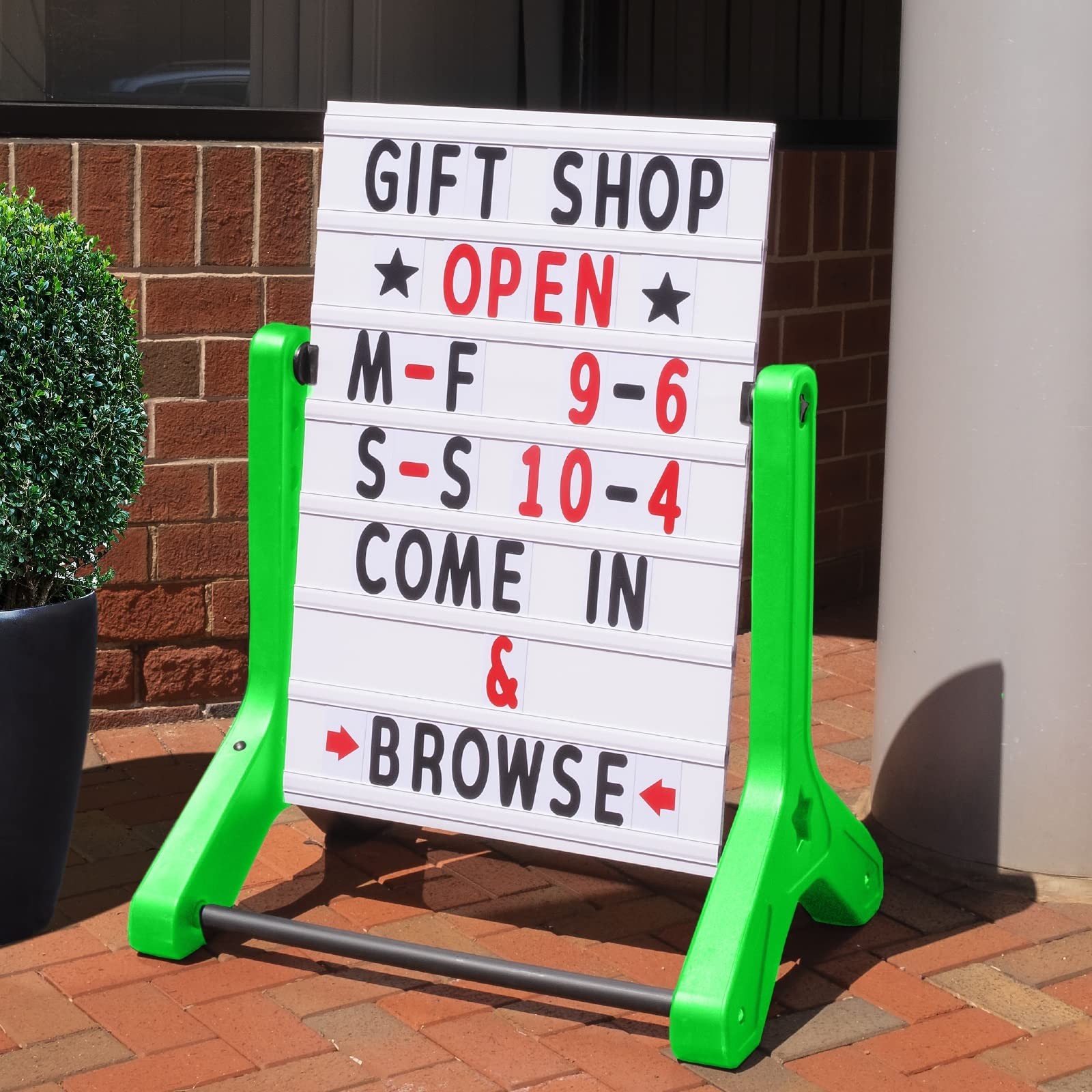 Swinging Changeable Message Sidewalk Sign: 24&Prime; x 36&Prime; Sign with 792 Pre-Cut Do…