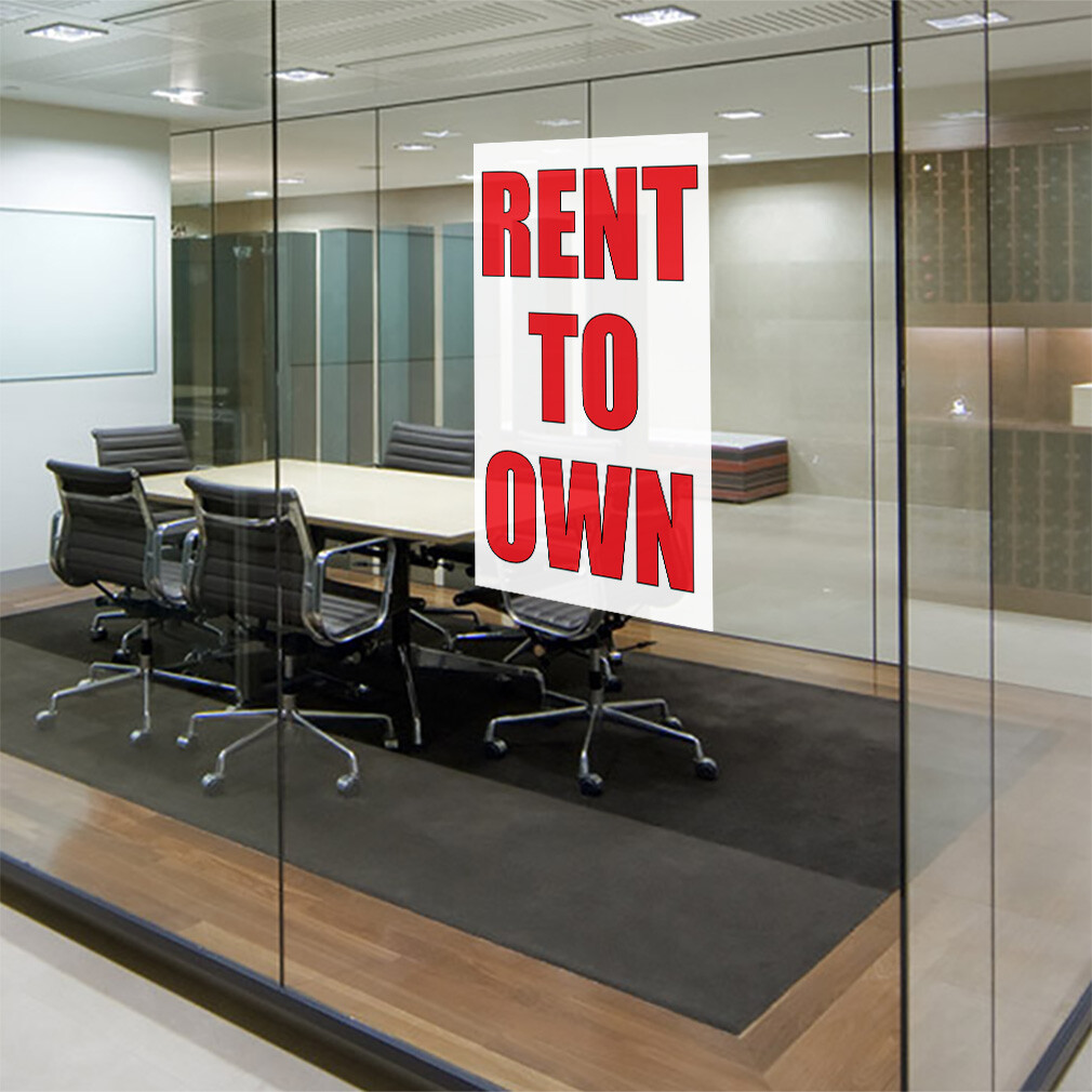 Door Decals Vertical Vinyl Stickers Multiple Sizes Rent to Own Industrial Vinyl