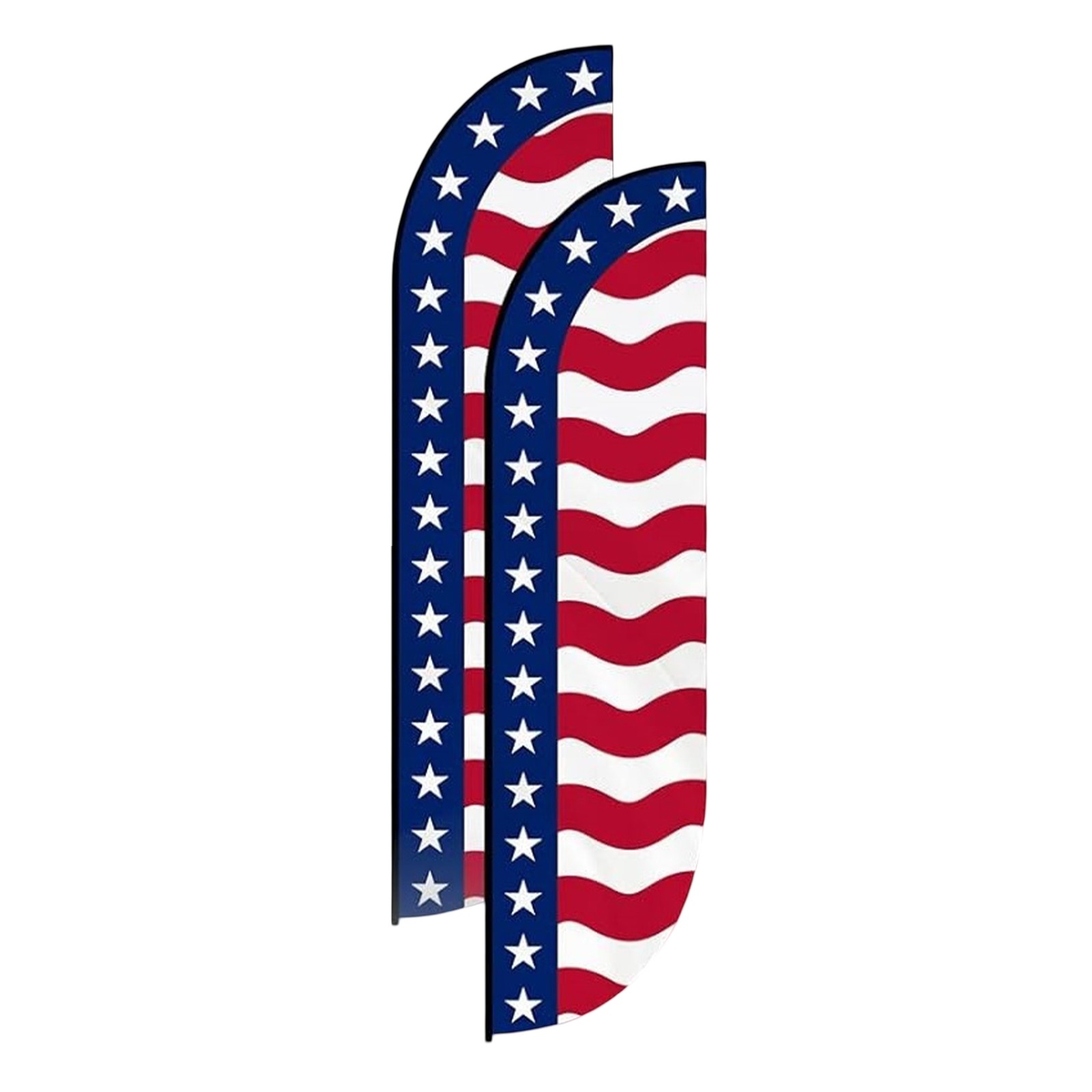 2 USA Feather Flag 4th of July American Stars Stripes for Independence Day Decor