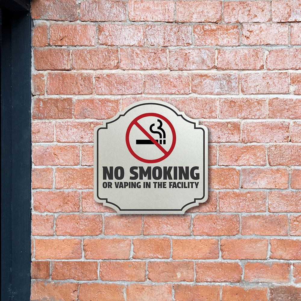 Heritage Plus No Smoking or Vaping in The Facility Wall or Door Sign