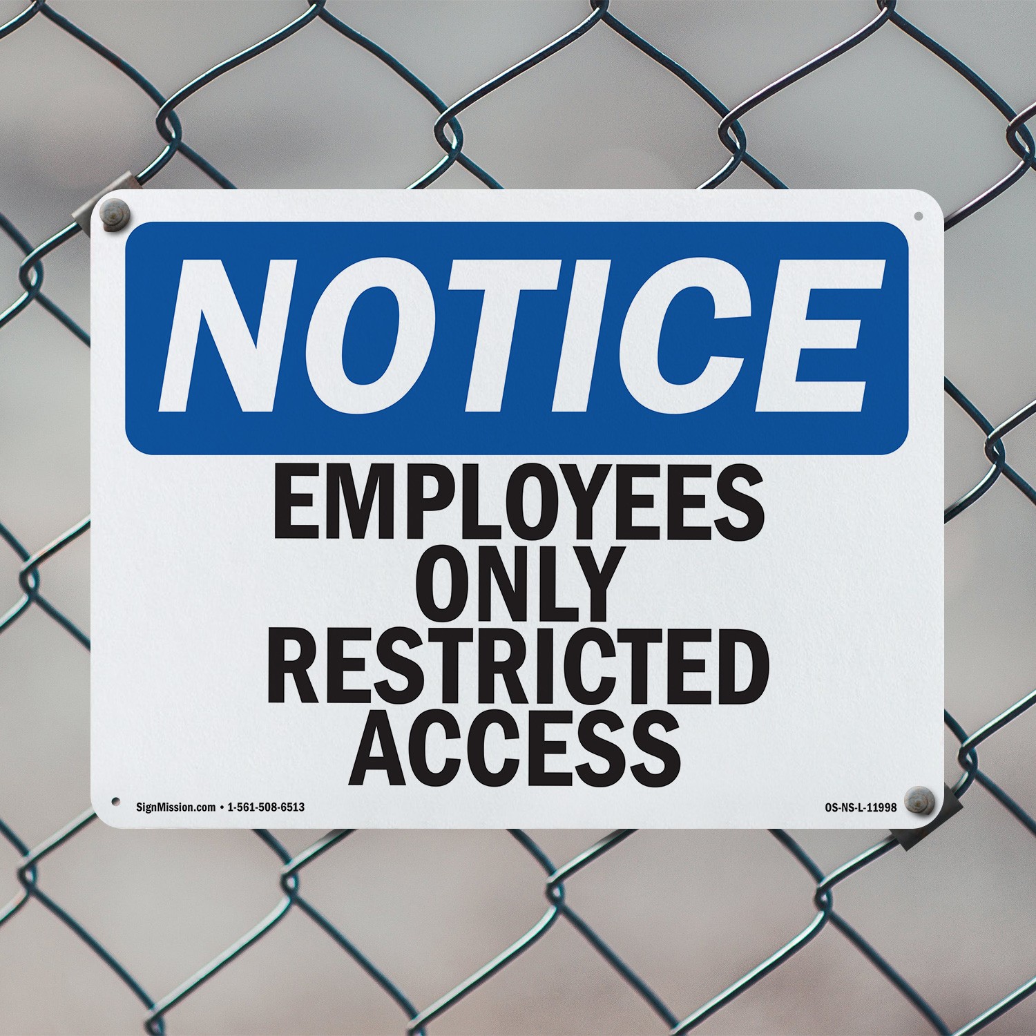 Employees Only Restricted Access OSHA Notice Sign Metal, Decal – 5 or 10 Pack