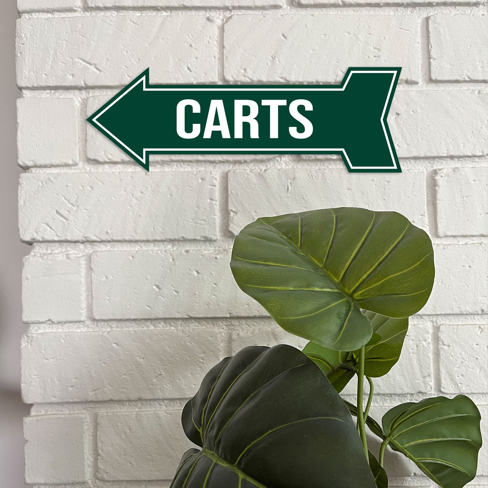Arrow Shape Carts 12×4&Prime; Wall or Door Sign | Golf Signage