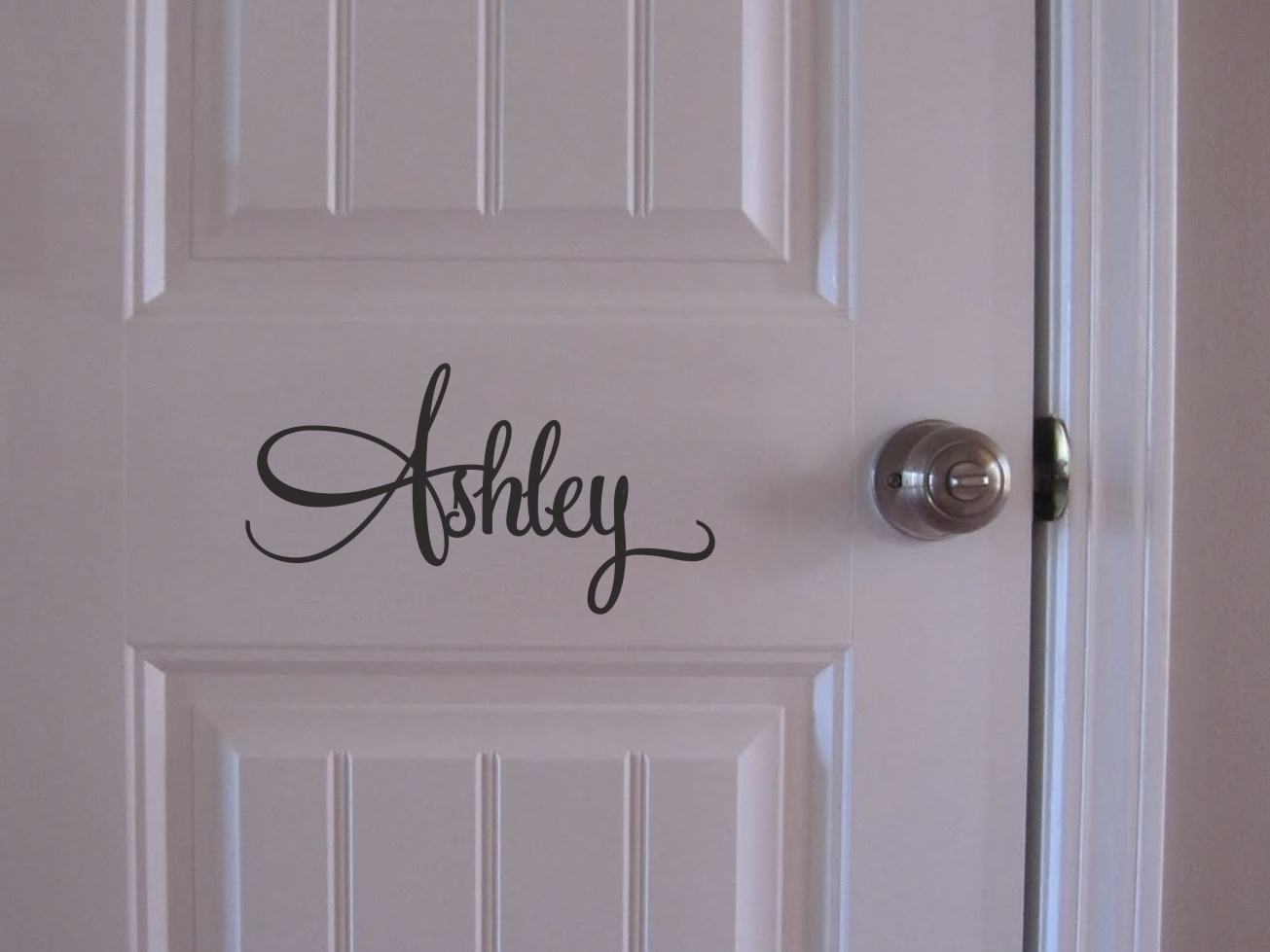 Custom Fancy Swash Cursive Your Words Name Wall Door Sticker Nursery Decal
