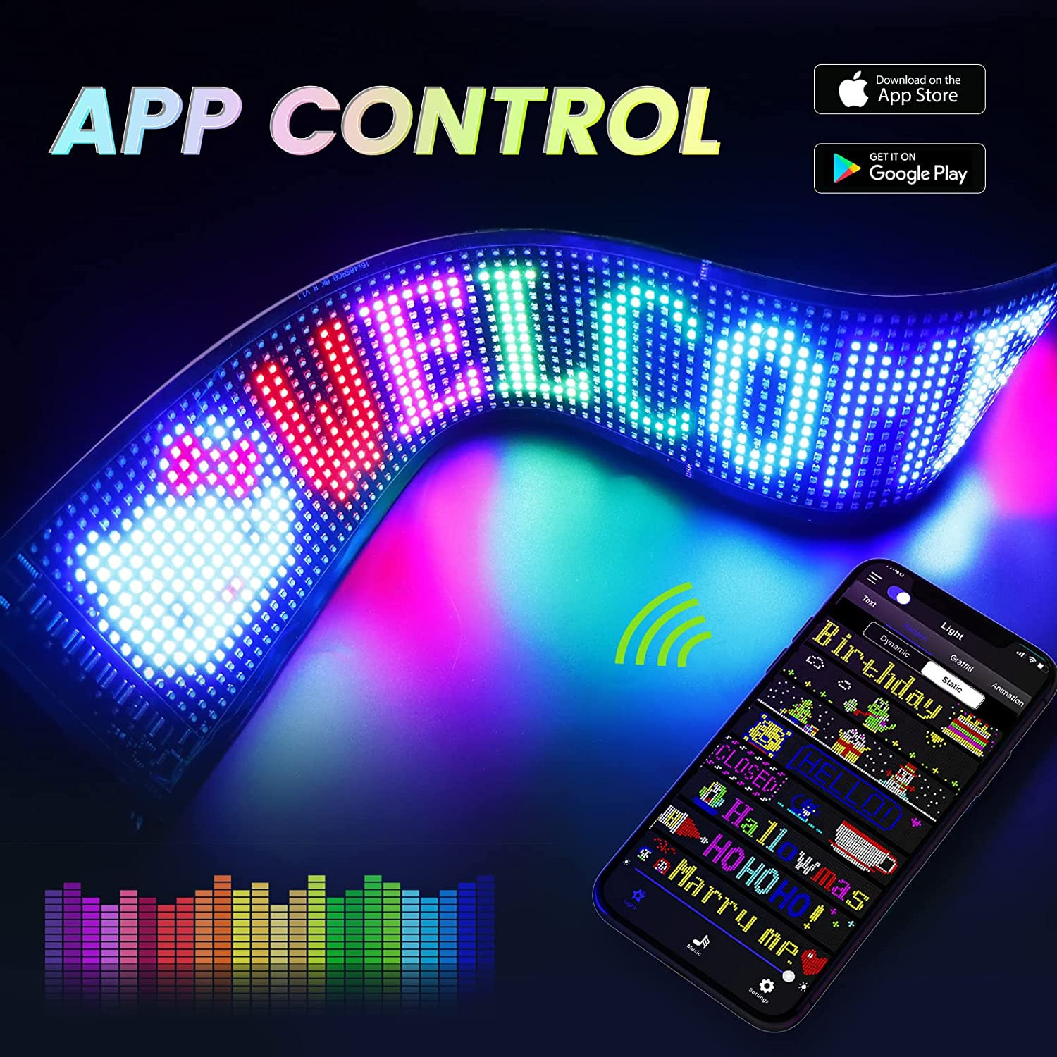 Letreros LED publicitarios brillantes y enormes con desplazamiento, USB flexible