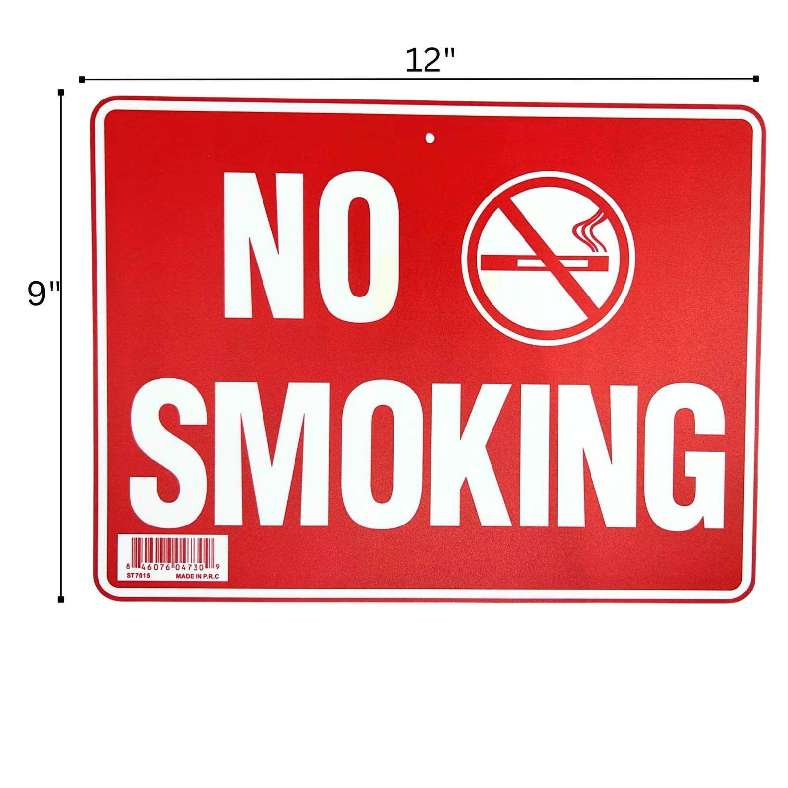 9&Prime;X12&Prime; « NO SMOKING » Plastic Signage Sign-1CT