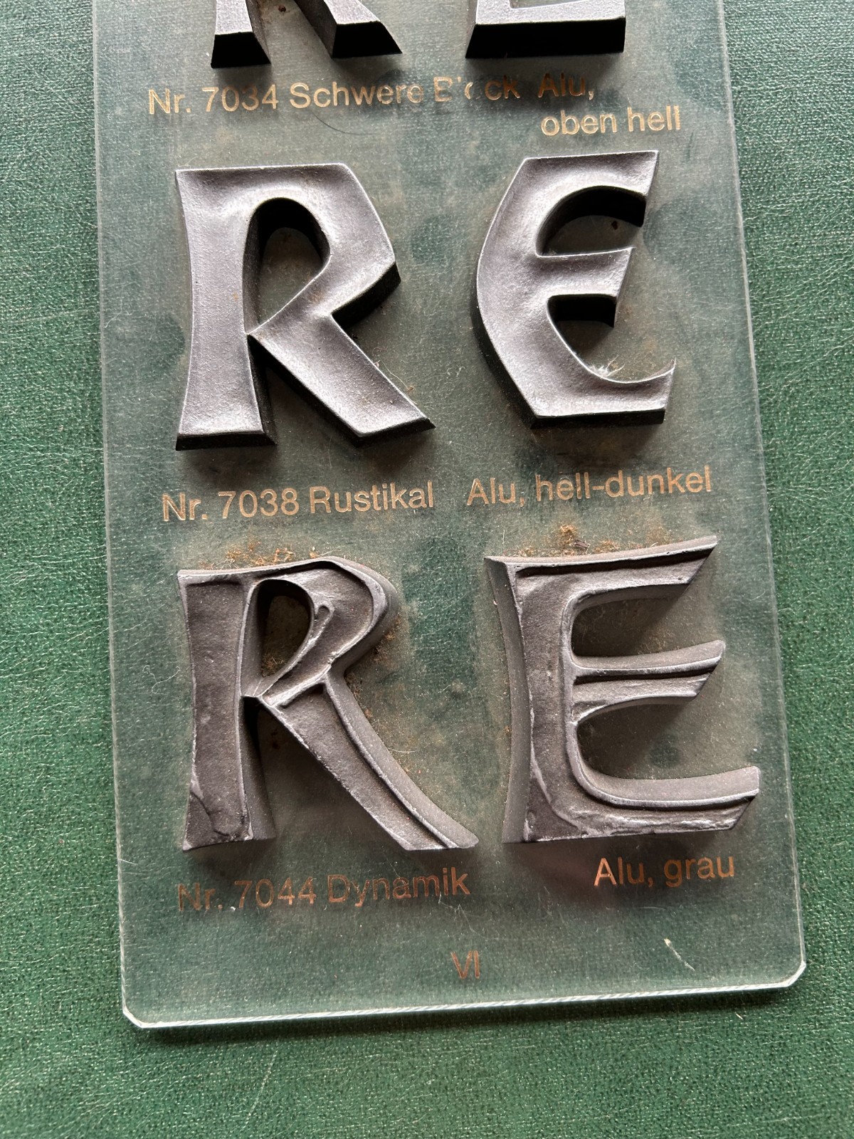 Strassacker Bronze Lettering Sample Board Monument Sign Letters Display